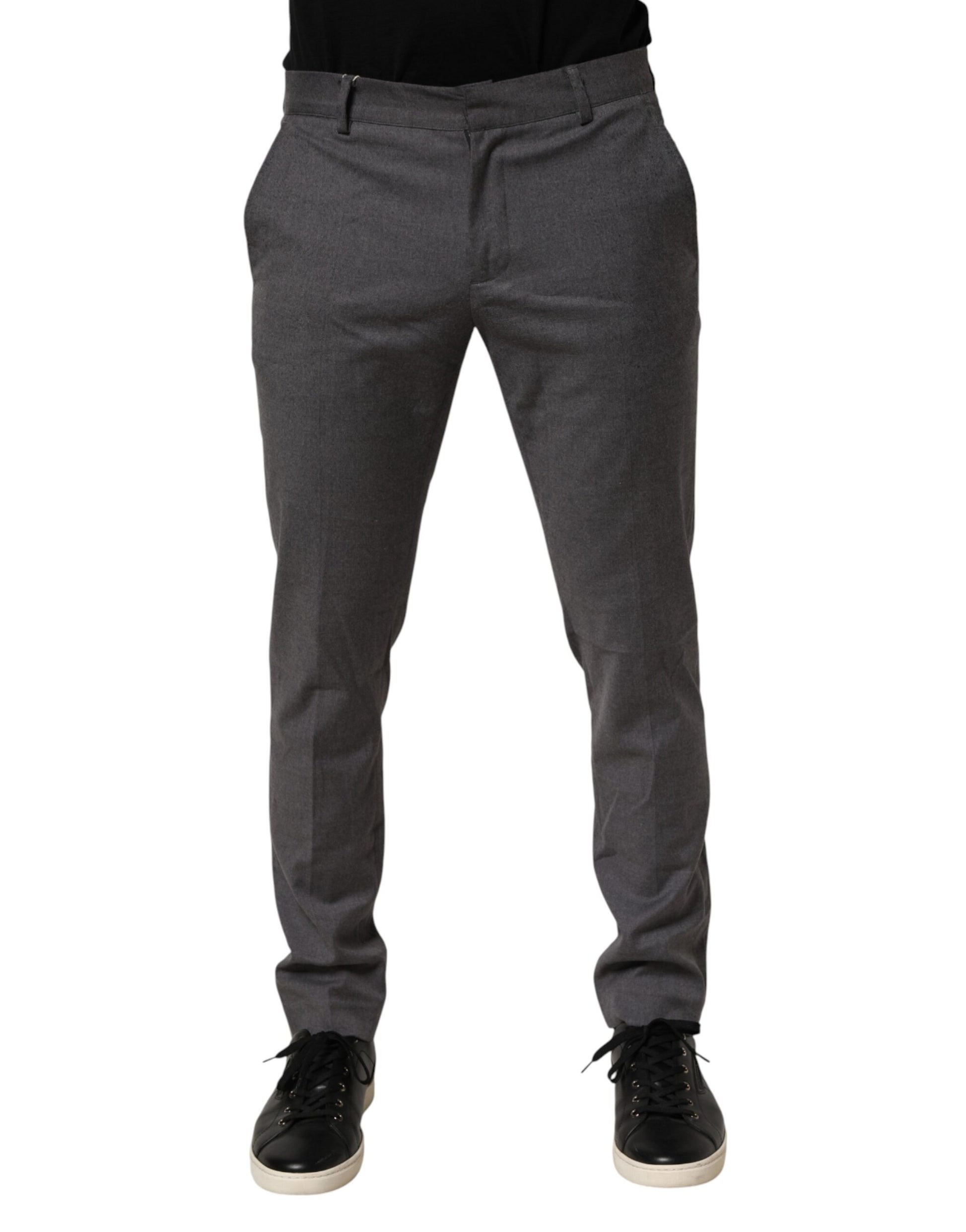 Daniele Alessandrini Gray Polyester Formal Dress Trouser Pants Daniele Alessandrini