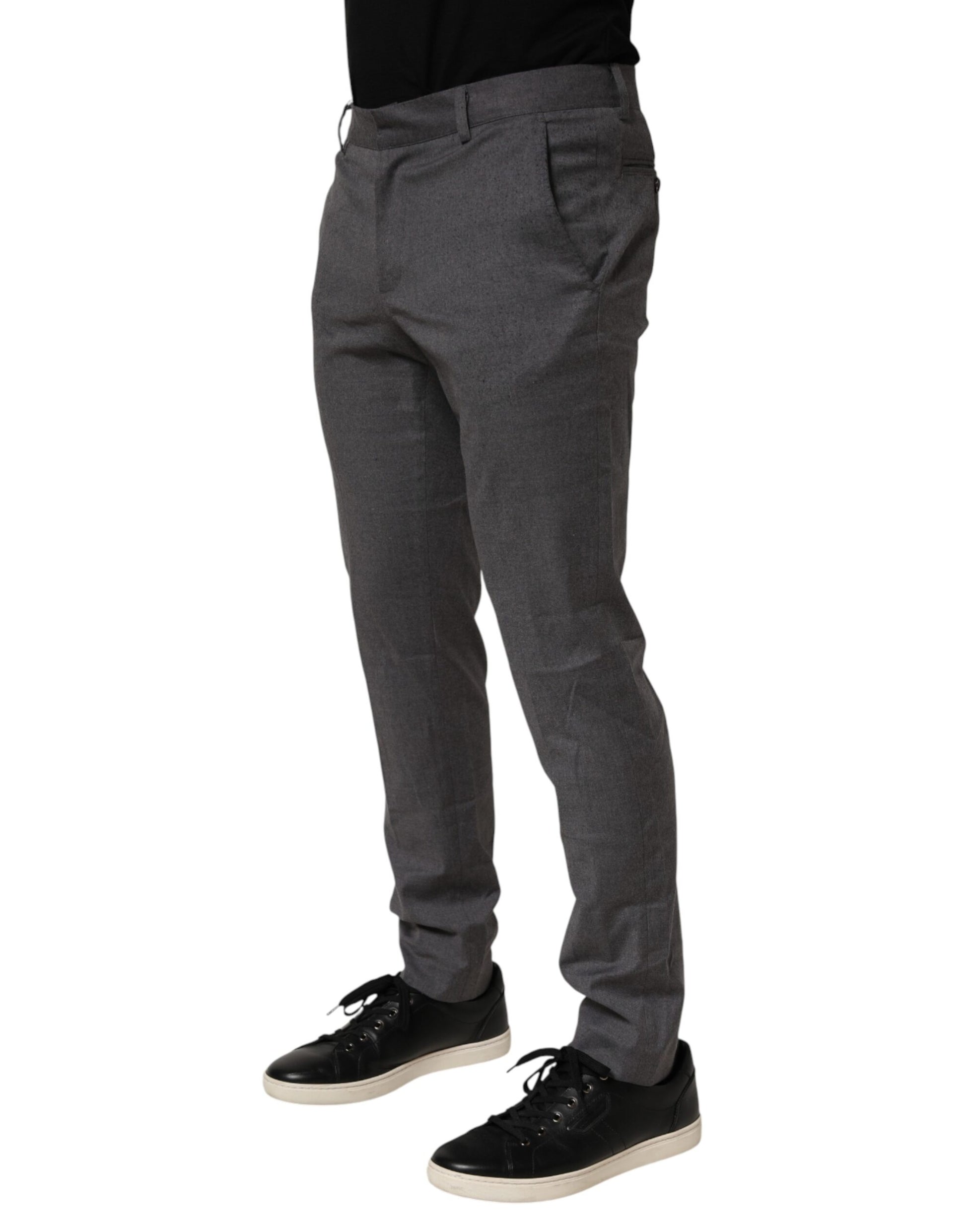 Daniele Alessandrini Gray Polyester Formal Dress Trouser Pants Daniele Alessandrini