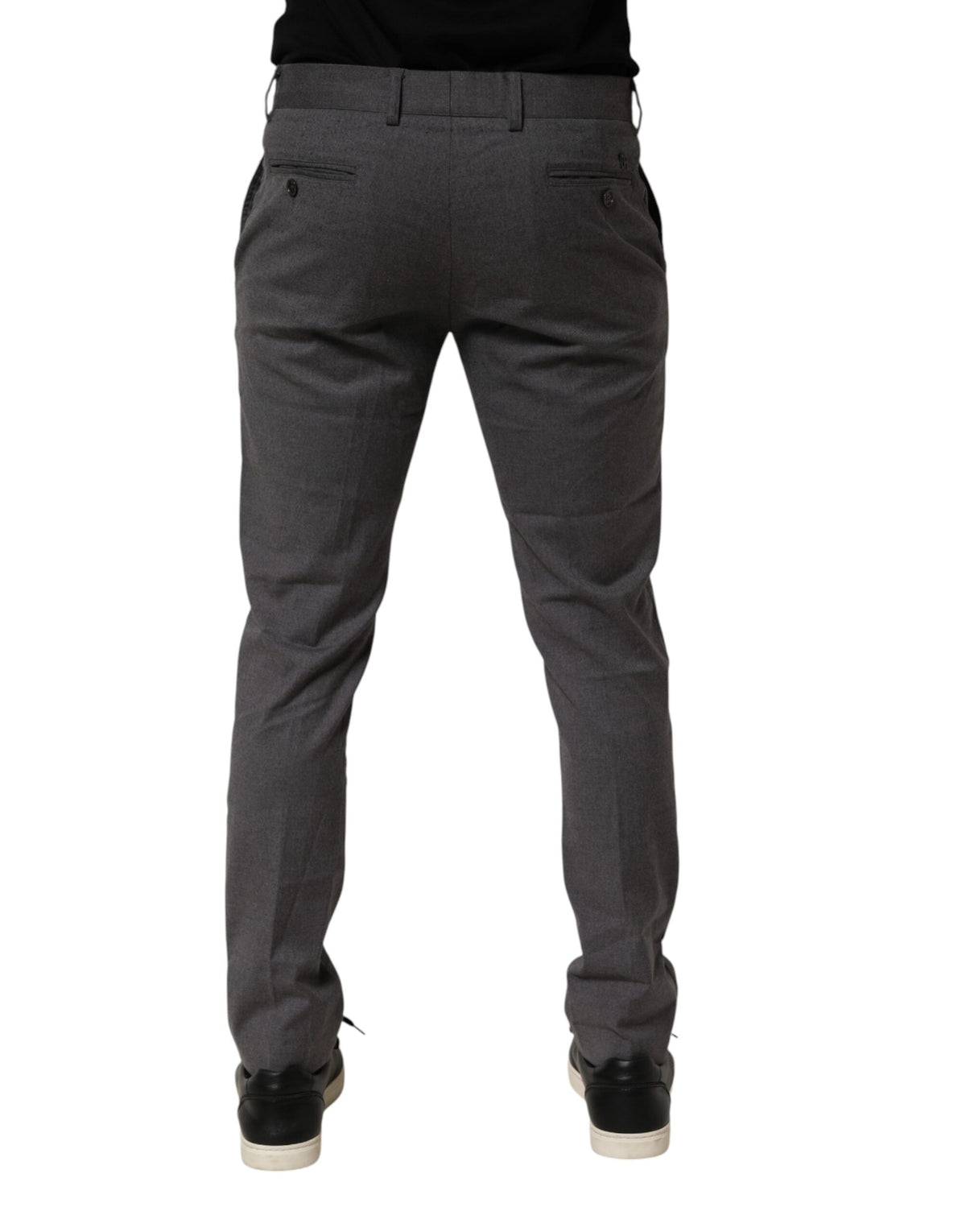 Daniele Alessandrini Gray Polyester Formal Dress Trouser Pants
