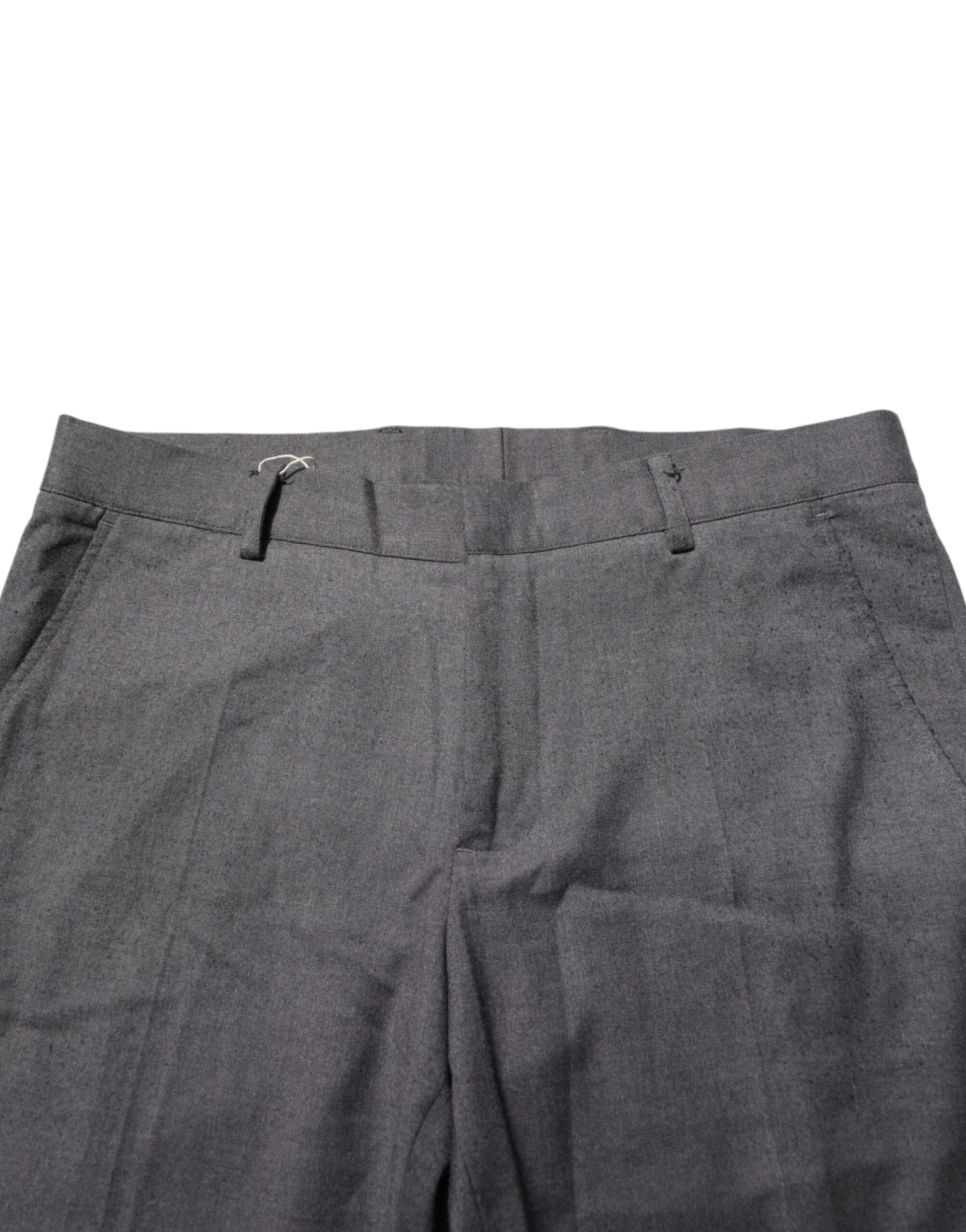 Daniele Alessandrini Gray Polyester Formal Dress Trouser Pants Daniele Alessandrini