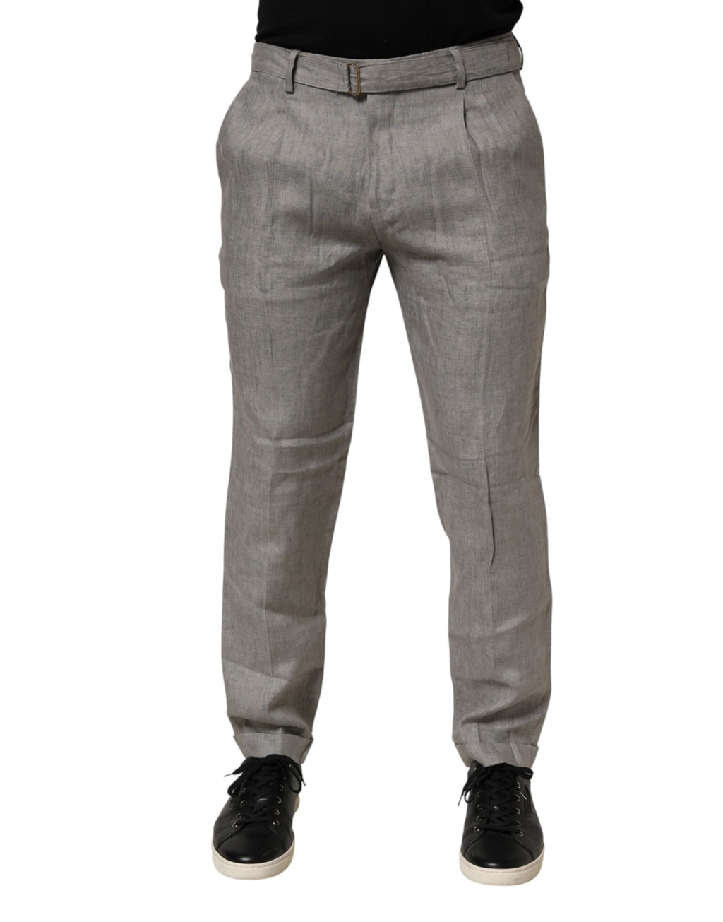 Briglia 1949 Gray Mid Waist Dress Formal Skinny Men Pants - Eljoys Fashion 