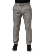 Briglia 1949 Gray Mid Waist Dress Formal Skinny Men Pants - Eljoys Fashion 