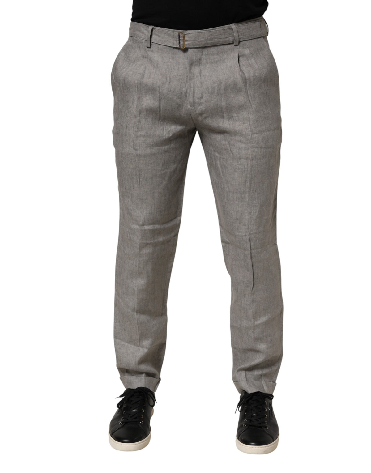 Briglia 1949 Gray Mid Waist Dress Formal Skinny Men Pants - Eljoys Fashion 