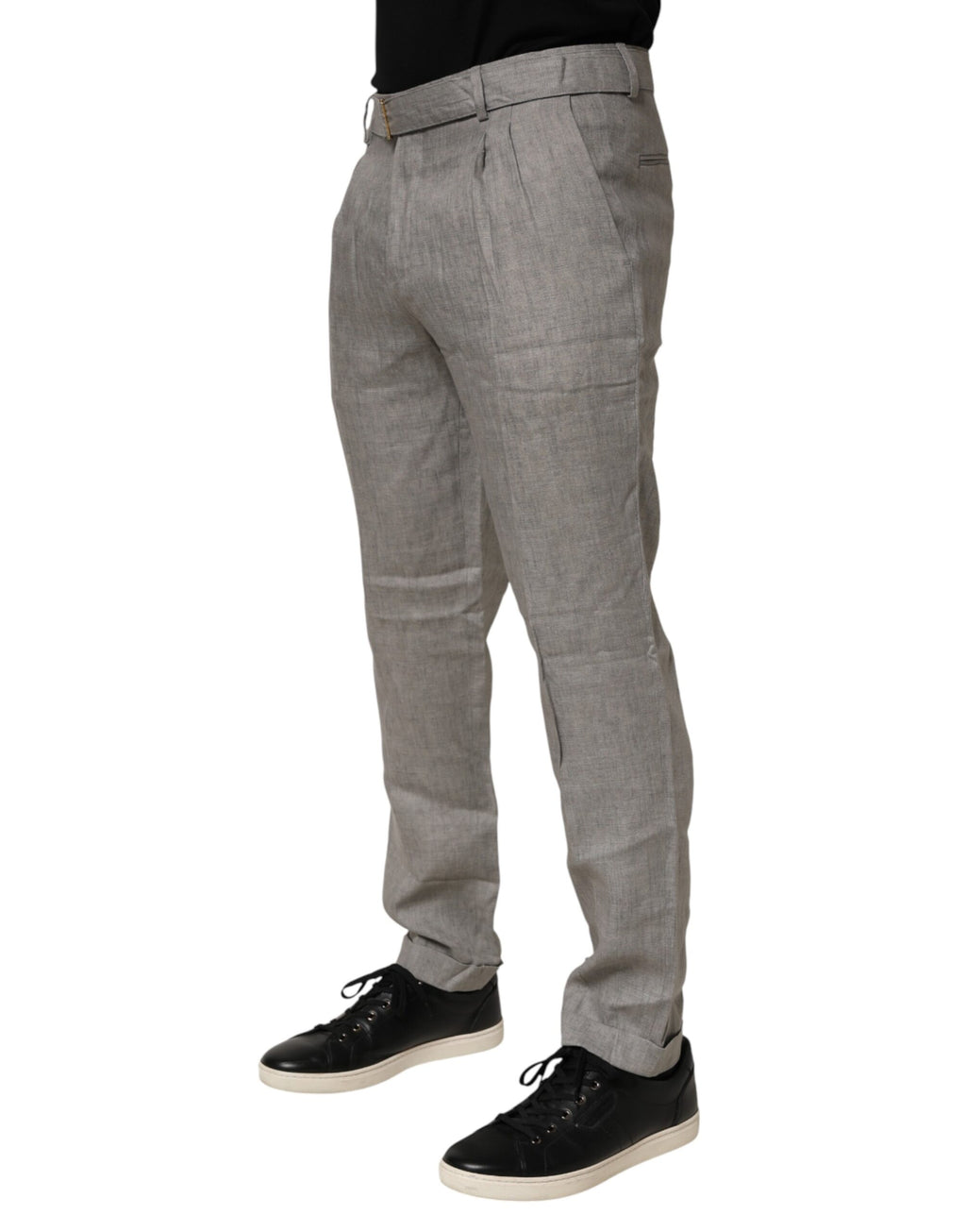Briglia 1949 Gray Mid Waist Dress Formal Skinny Men Pants - Eljoys Fashion 