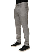 Briglia 1949 Gray Mid Waist Dress Formal Skinny Men Pants - Eljoys Fashion 