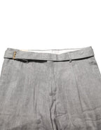 Briglia 1949 Gray Mid Waist Dress Formal Skinny Men Pants - Eljoys Fashion 