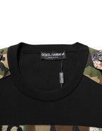 Dolce & Gabbana Black Patchwork Crew Neck Pullover Sweater - Eljoys Fashion 