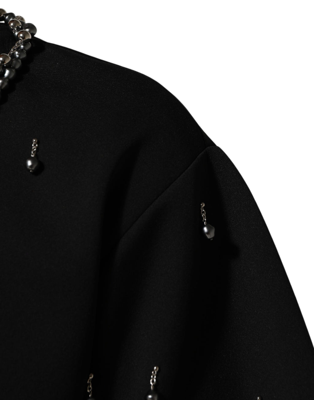 Dolce & Gabbana Black Polyester Necklace Embellished T-shirt - Eljoys Fashion 