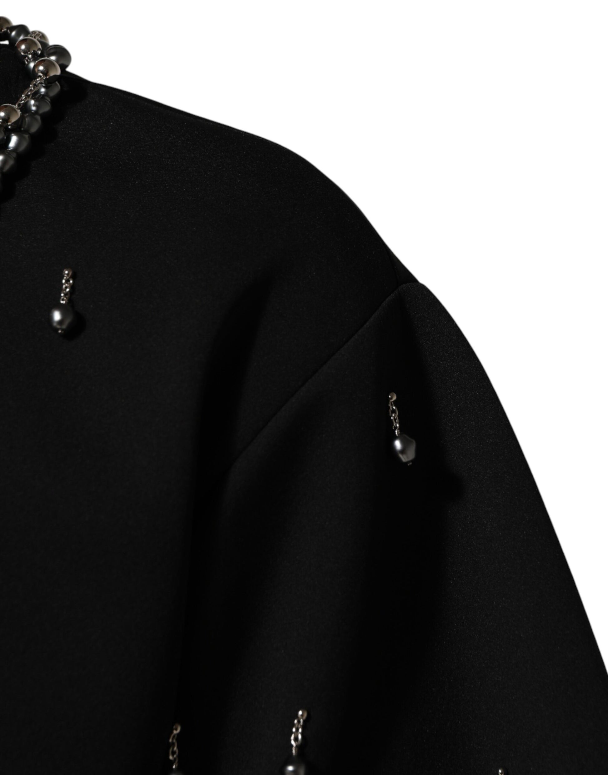 Dolce & Gabbana Black Polyester Necklace Embellished T-shirt Dolce & Gabbana