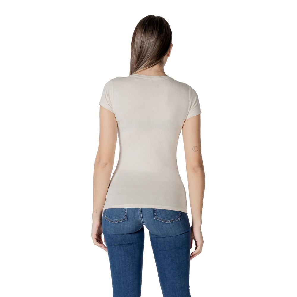 Guess Beige Cotton T-Shirt Guess