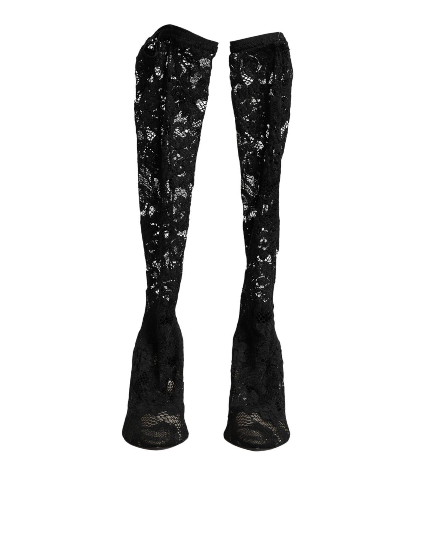 Dolce & Gabbana Black Pumps Taormina Lace Socks Boots Shoes