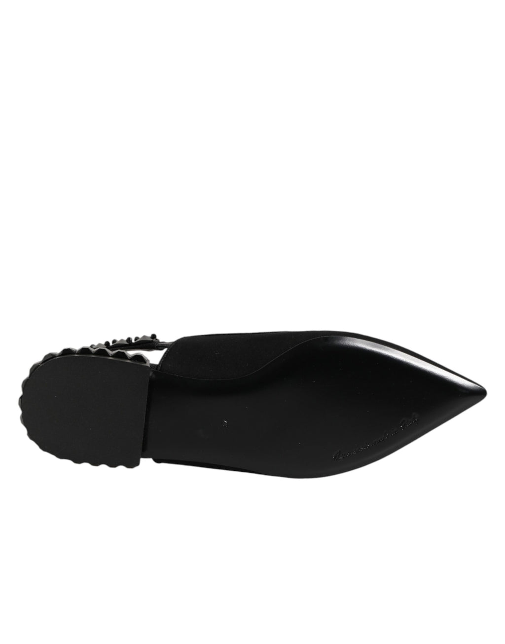 Dolce & Gabbana Black Crystal Charmeuse Slingback Shoes - Eljoys Fashion 