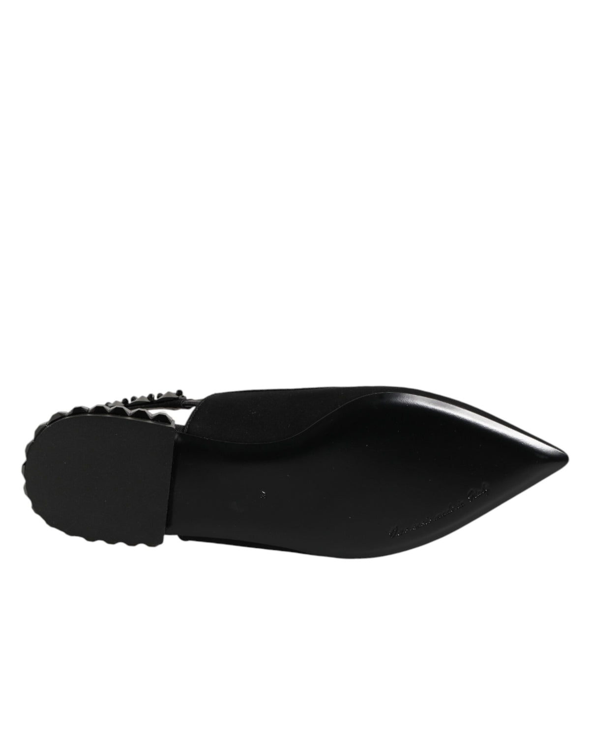Dolce & Gabbana Black Crystal Charmeuse Slingback Shoes - Eljoys Fashion 