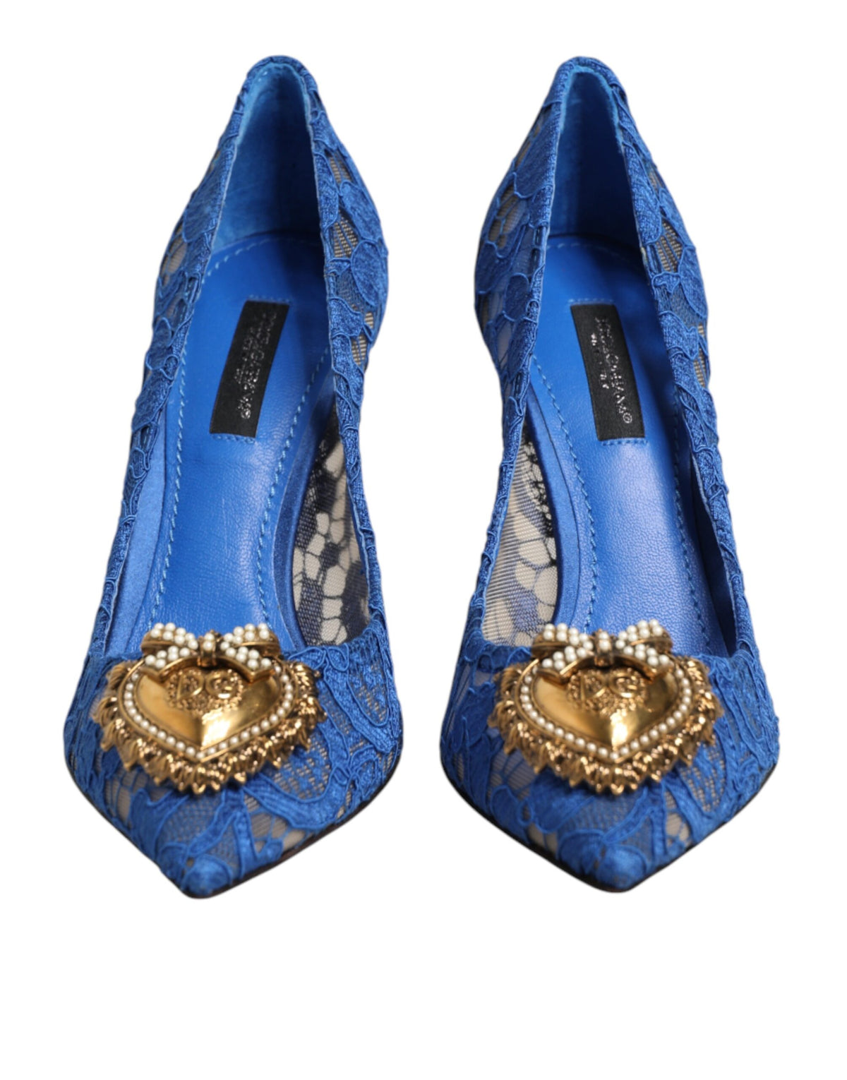 Dolce & Gabbana Blue Taormina Lace DEVOTION Pumps Shoes \ - Eljoys Fashion 