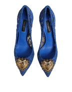 Dolce & Gabbana Blue Taormina Lace DEVOTION Pumps Shoes \ - Eljoys Fashion 