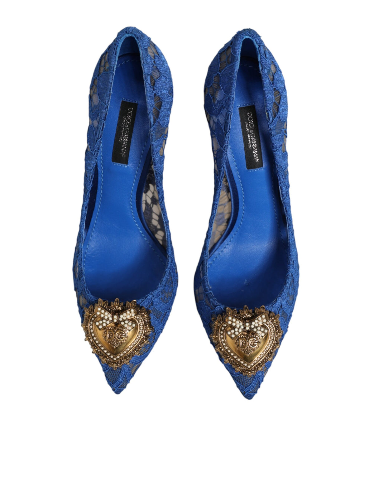 Dolce & Gabbana Blue Taormina Lace DEVOTION Pumps Shoes \ - Eljoys Fashion 