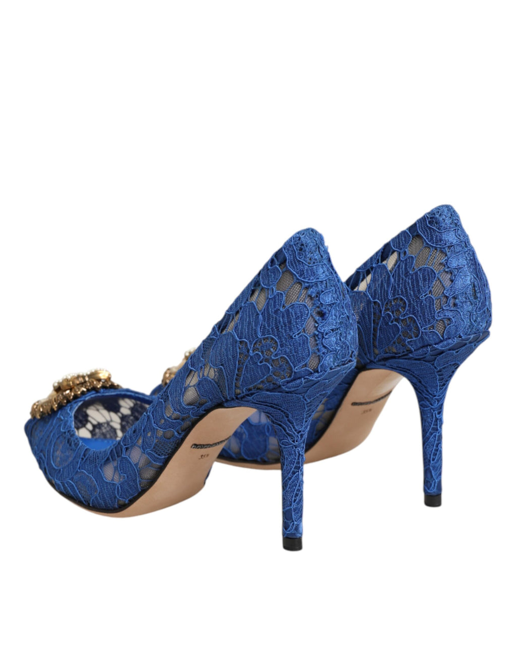 Dolce & Gabbana Blue Taormina Lace DEVOTION Pumps Shoes \ - Eljoys Fashion 
