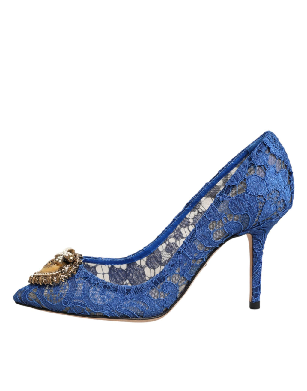 Dolce & Gabbana Blue Taormina Lace DEVOTION Pumps Shoes \ - Eljoys Fashion 