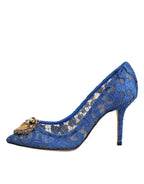 Dolce & Gabbana Blue Taormina Lace DEVOTION Pumps Shoes \ - Eljoys Fashion 