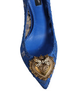 Dolce & Gabbana Blue Taormina Lace DEVOTION Pumps Shoes \ - Eljoys Fashion 
