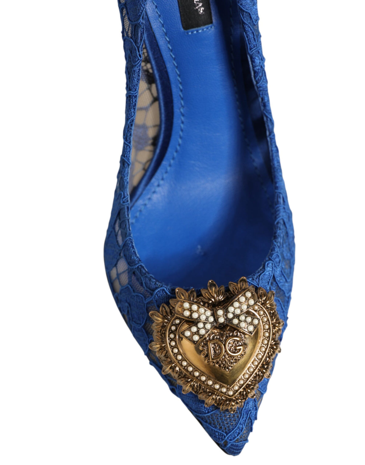 Dolce & Gabbana Blue Taormina Lace DEVOTION Pumps Shoes \ - Eljoys Fashion 