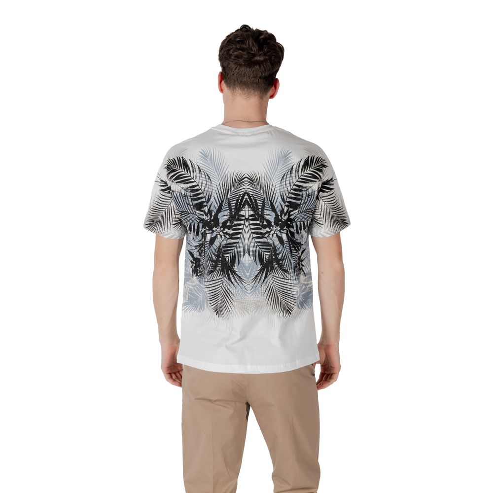 White cotton T-shirt from Antony Morato featuring a classic fit and crew neckline, displayed flat on a white background.