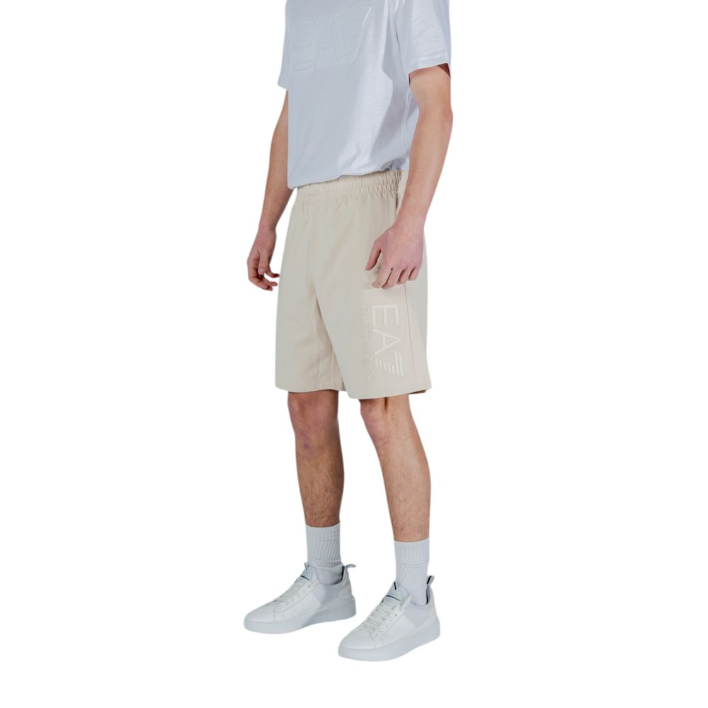 EA7 Emporio Armani Beige Cotton Bermuda Shorts - Eljoys Fashion 