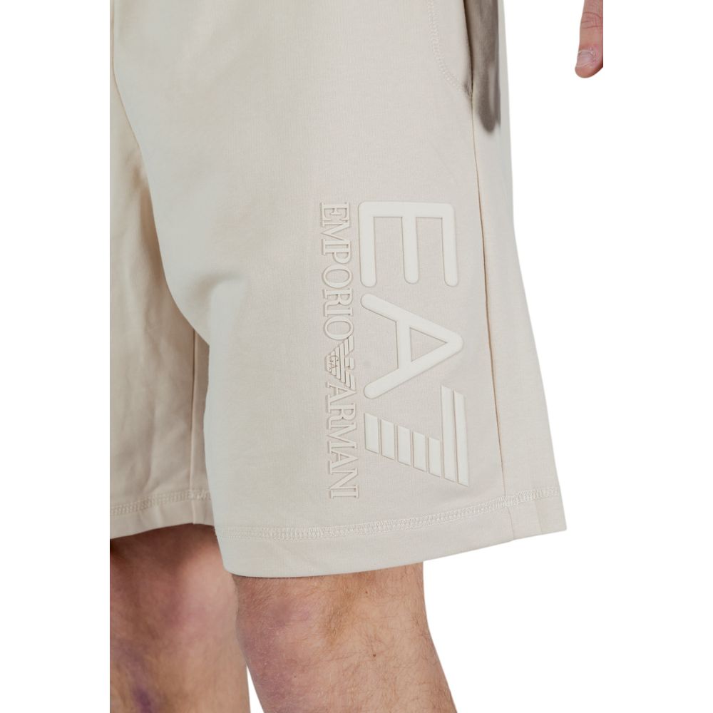 EA7 Emporio Armani Beige Cotton Bermuda Shorts - Eljoys Fashion 