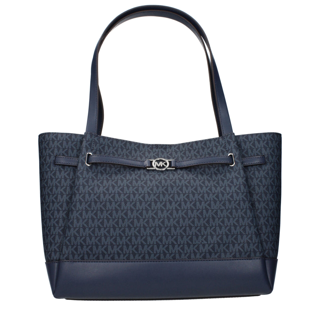 Michael Kors blue fabric shoulder bag with adjustable strap and sleek design, perfect for casual and everyday wear.