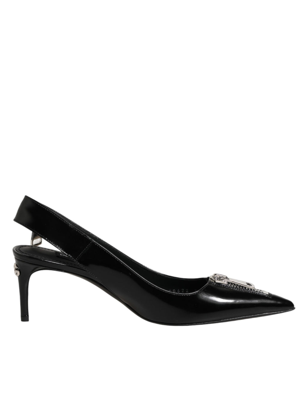 Dolce & Gabbana Black Zipper Leather Heels Slingbacks Shoes - Eljoys Fashion 