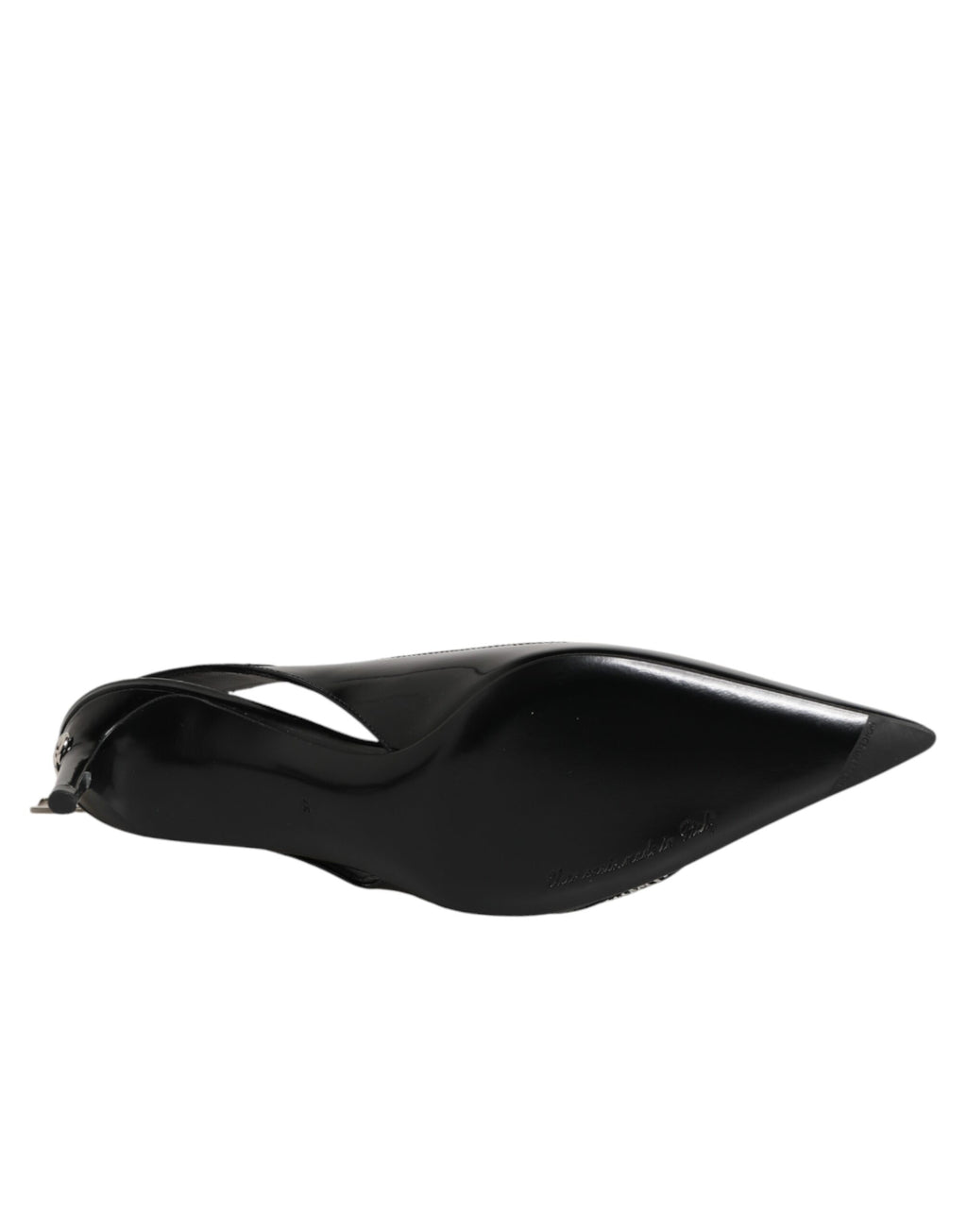 Dolce & Gabbana Black Zipper Leather Heels Slingbacks Shoes - Eljoys Fashion 