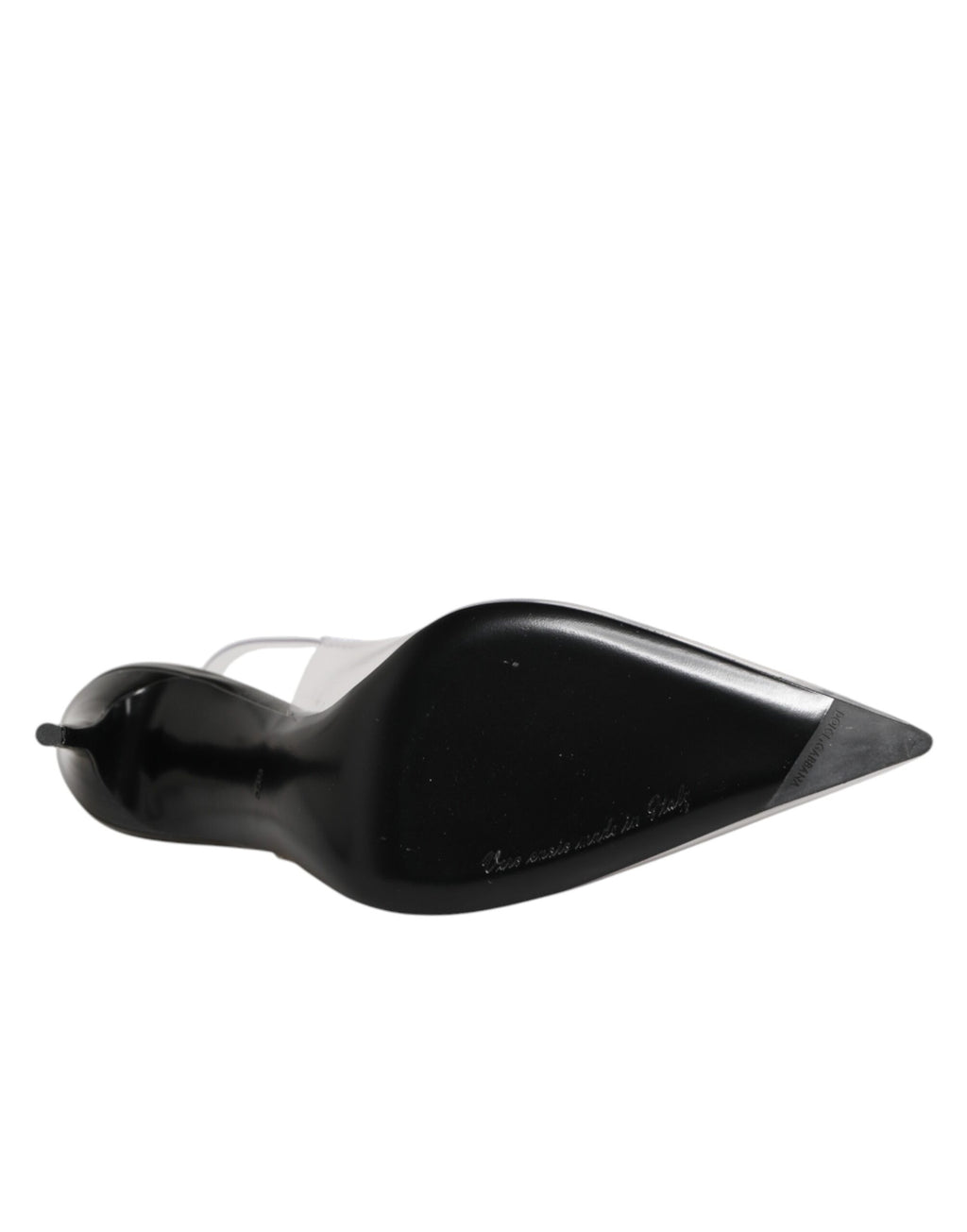 Dolce & Gabbana Black Leather Clear PVC Slingback Pumps Shoes - Eljoys Fashion 