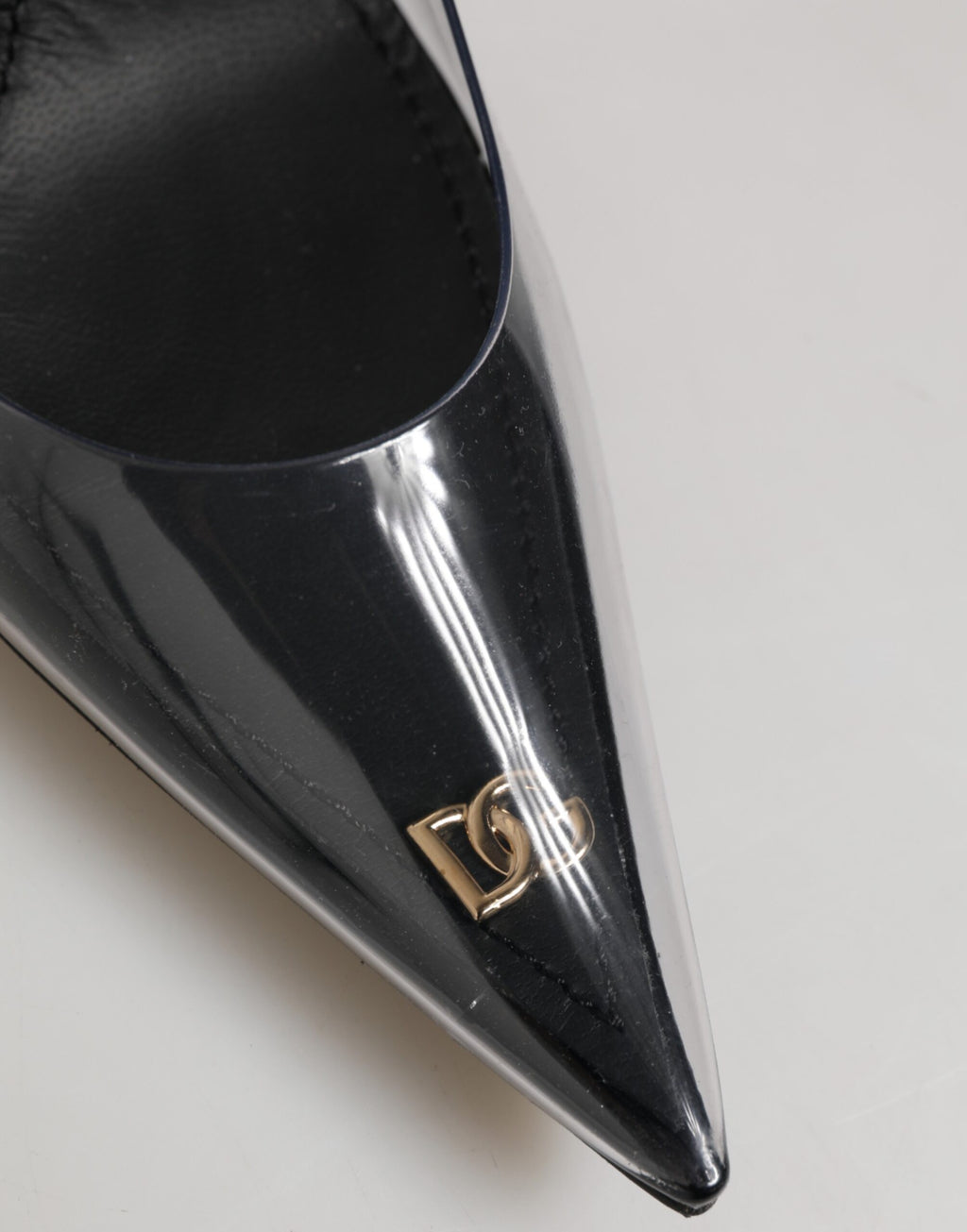 Dolce & Gabbana Black Leather Clear PVC Slingback Pumps Shoes - Eljoys Fashion 