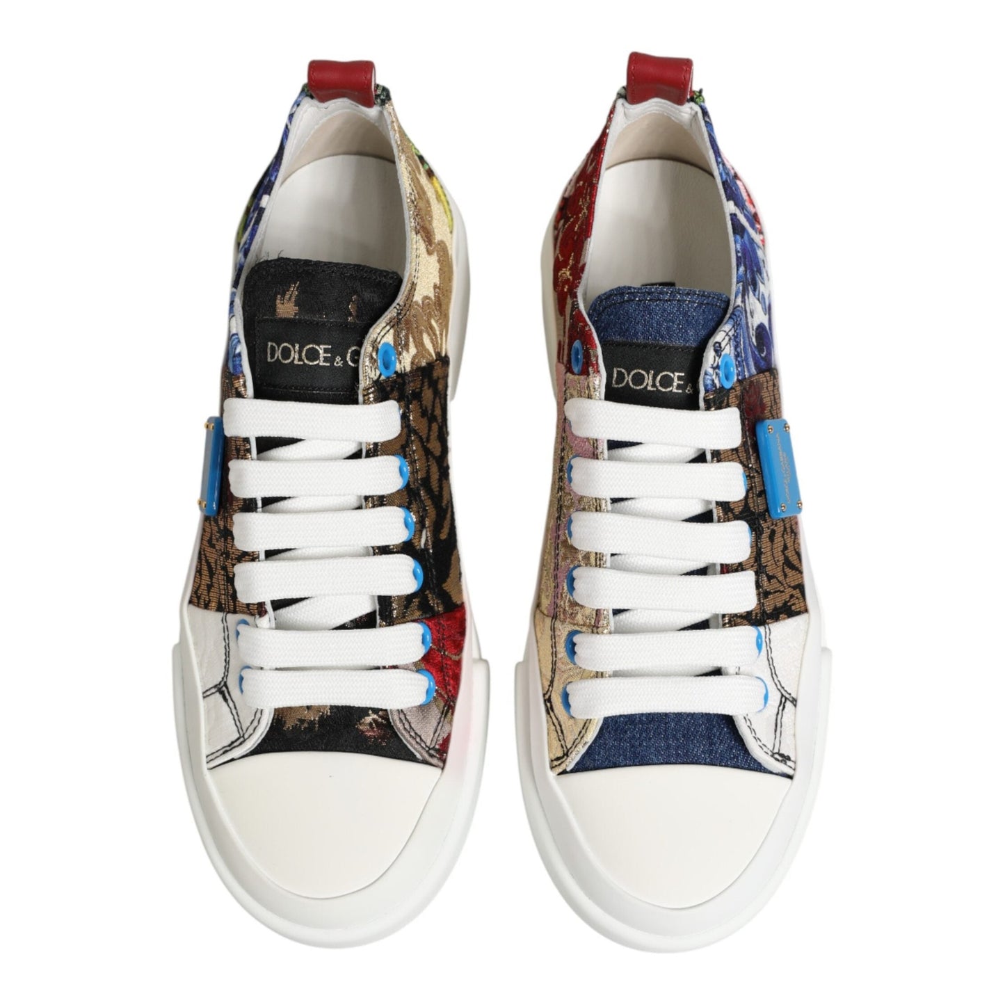 Dolce & Gabbana Multicolor Patchwork Low Top Sneakers Shoes