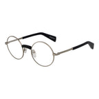 Yohji Yamamoto silver Monel glasses frames with sleek, modern design and clear lenses, showcasing contemporary eyewear style.