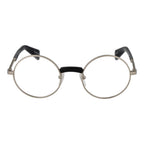 Yohji Yamamoto silver Monel glasses frames with rectangular design and clear lenses, stylish and lightweight for everyday wear.