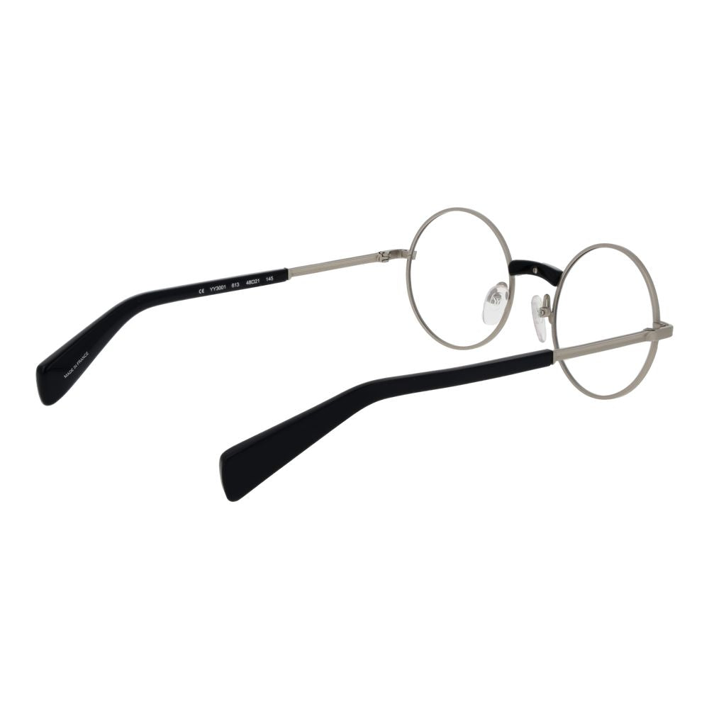 Yohji Yamamoto silver Monel glasses frames with sleek design and clear lenses, stylish eyewear for modern fashion.