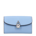 Light blue Michael Kors leather wallet with multiple card slots and sleek design, showcasing fine craftsmanship and brand signature style.
