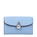Light blue Michael Kors leather wallet with multiple card slots and sleek design, showcasing fine craftsmanship and brand signature style.