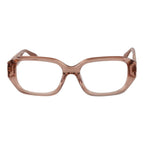 Trussardi pink acetate eyeglass frames with rounded rectangular shape and subtle brand detailing.