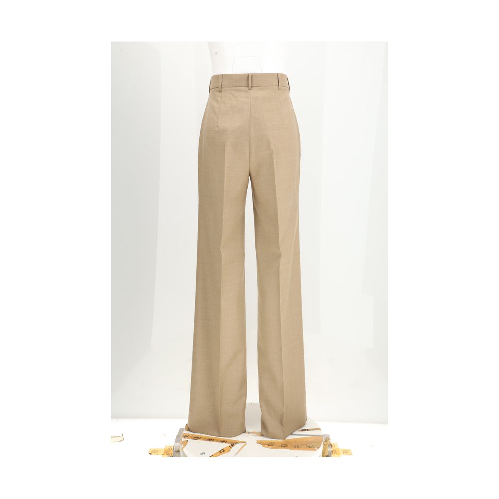 Max Mara Brown Fleece Wool Casual Pants Max Mara