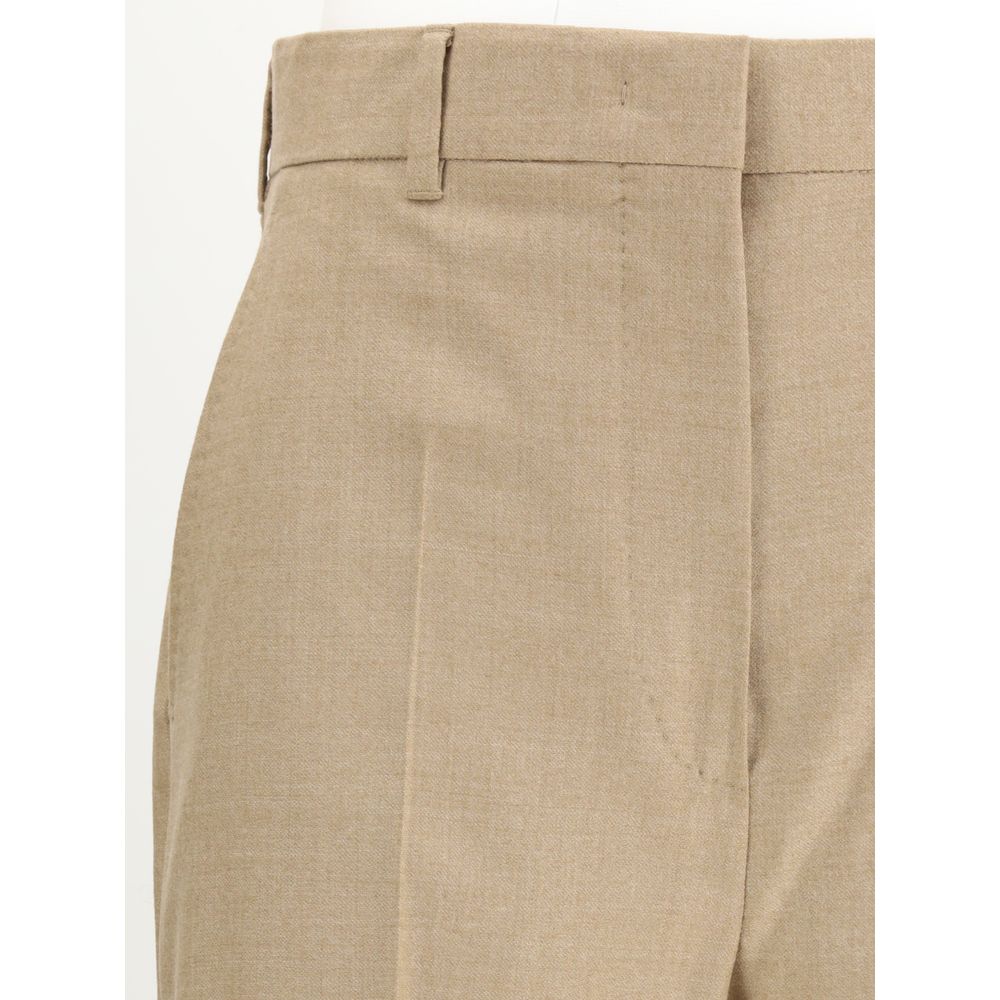 Max Mara Brown Fleece Wool Casual Pants Max Mara