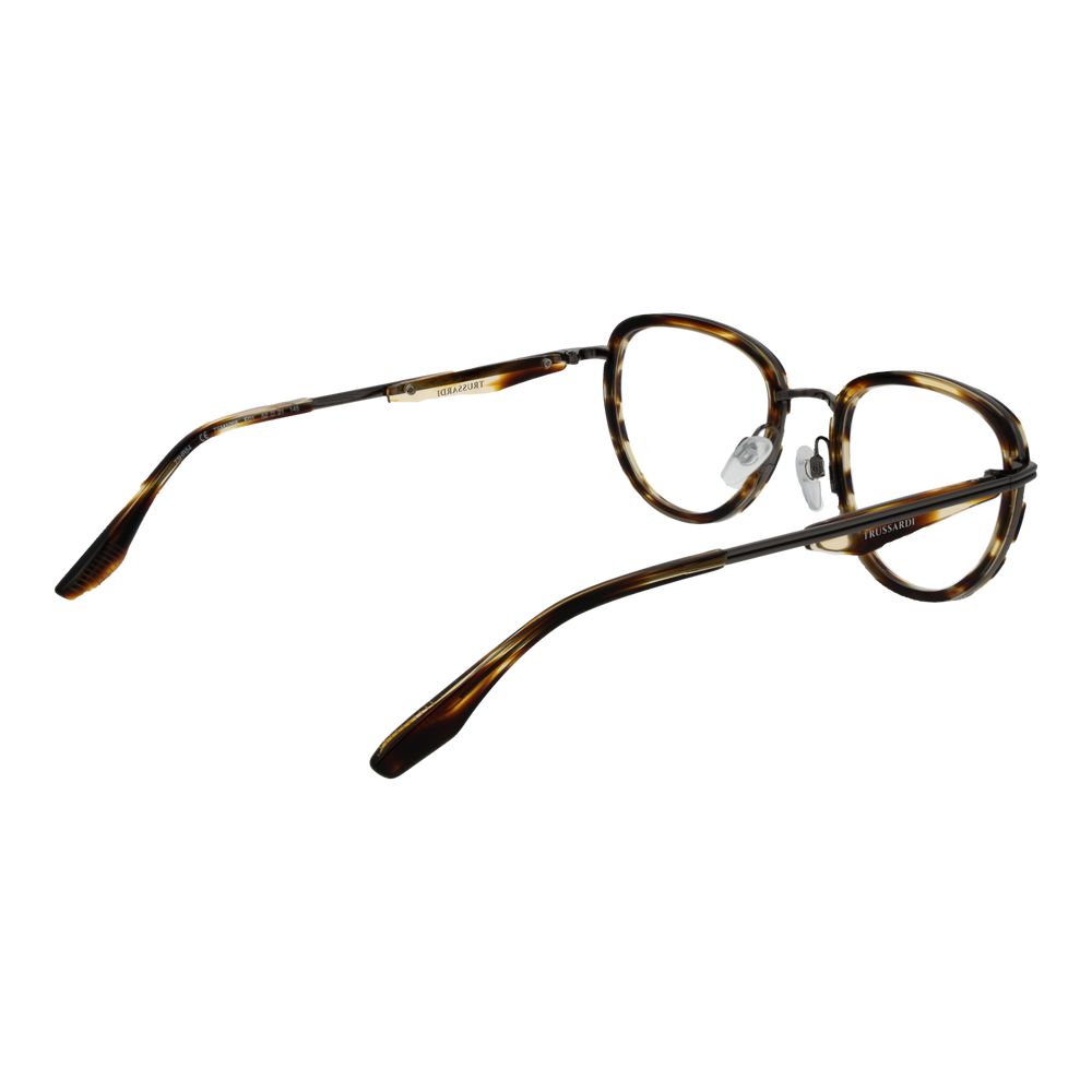 Trussardi Brown Metal & Plastic Glasses Frames