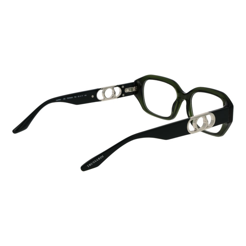 Trussardi Bicolor Acetate Glasses frames with stylish dual-tone design and clear lenses, showcasing modern eyewear style.