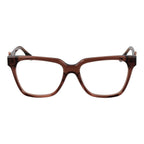 Trussardi brown acetate eyeglass frames with sleek design and clear lenses, stylish and lightweight for everyday wear.