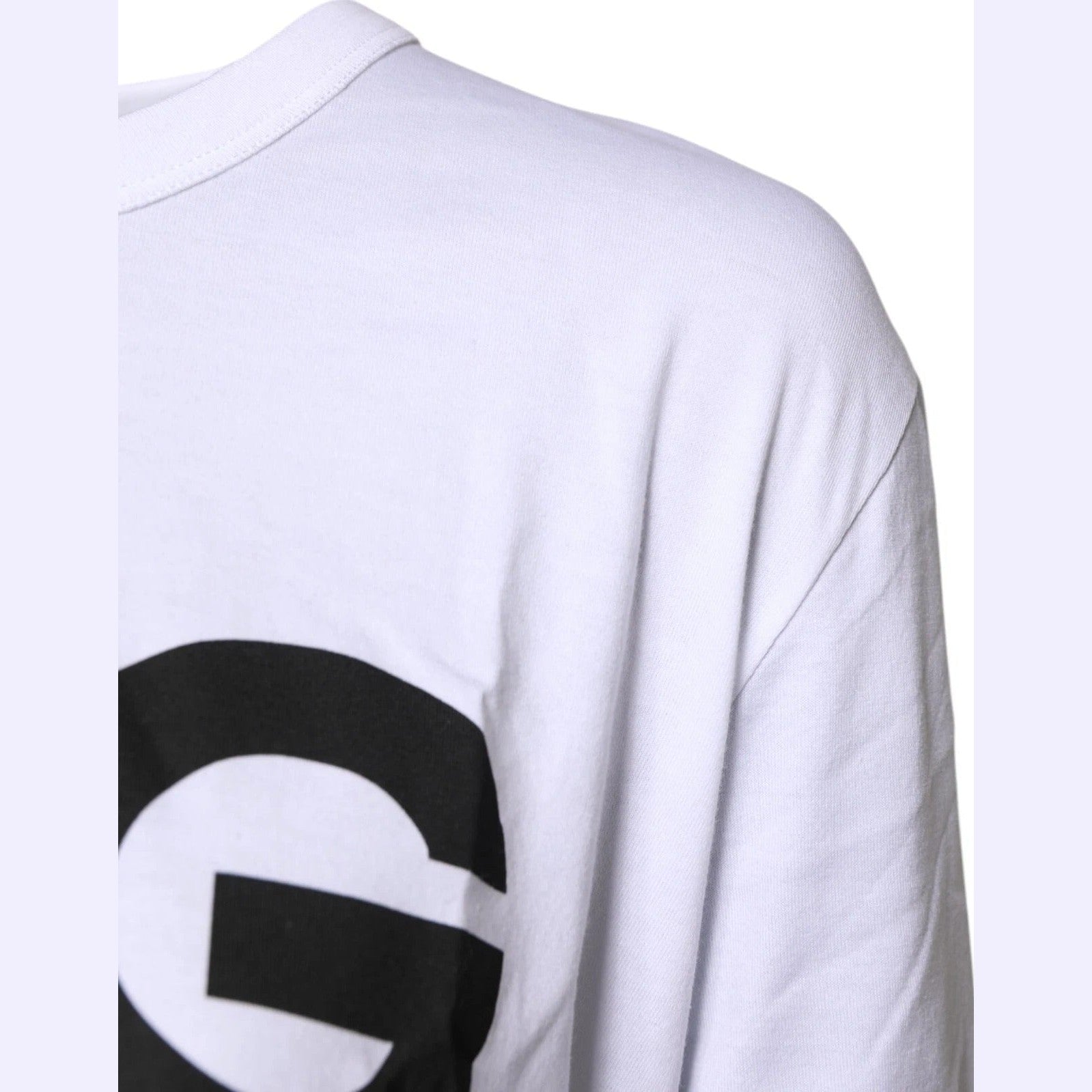 Dolce & Gabbana White Graphic Print Cotton Crew Neck T-shirt