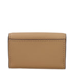 Michael Kors brown leather wallet with multiple card slots and zip coin compartment, stylish and functional accessory.