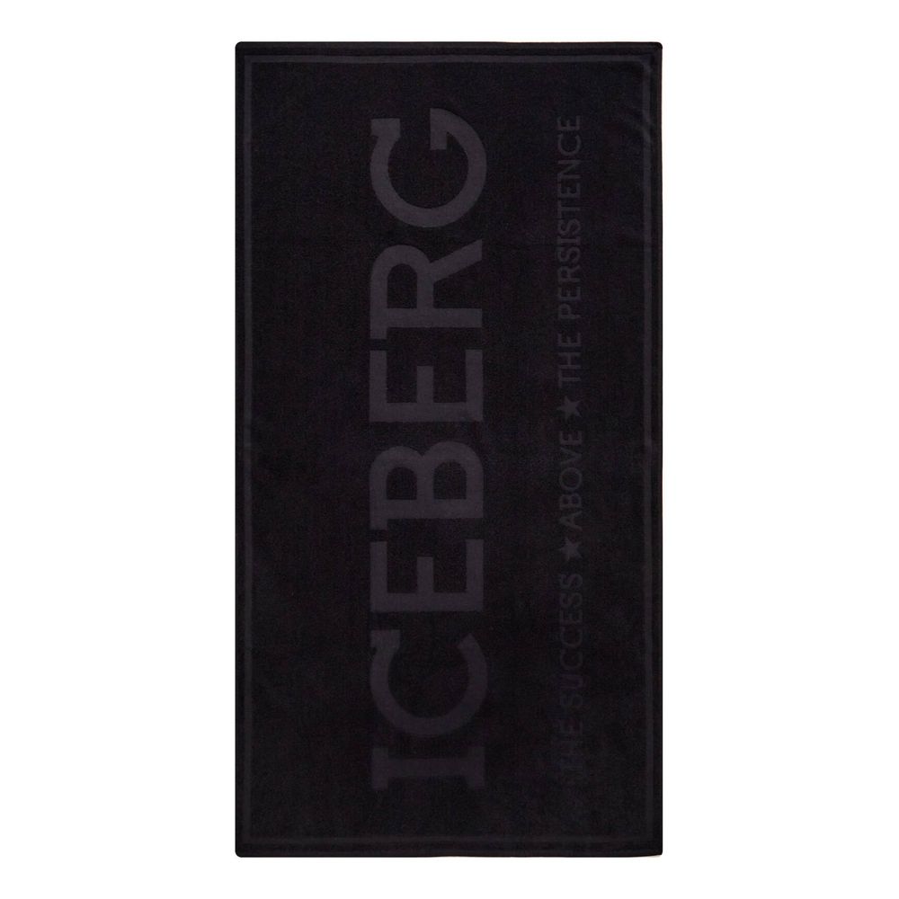 Iceberg Black Cotton Men's Beach Towel