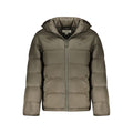 Calvin Klein men's Marrone poliammide jacket with front zipper and collar, stylish and lightweight for casual wear.
