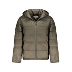 Calvin Klein men's Marrone poliammide jacket with front zipper and collar, stylish and lightweight for casual wear.